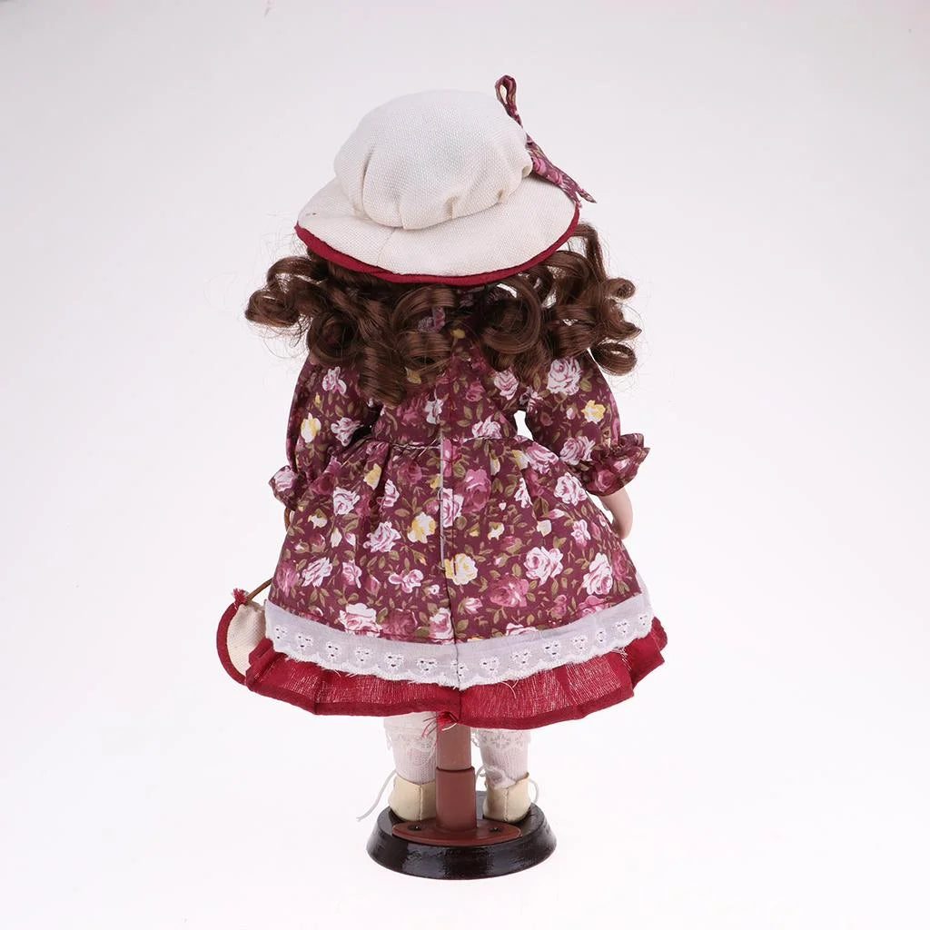Porcelain Doll with Display Stand, Pack of 2pcs U983