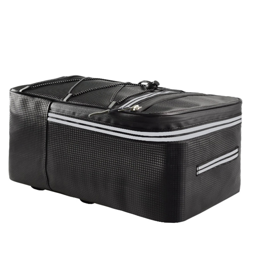 Rear Carrier Bag Trunk PU Leather Waterproof 15L Bike Pannier O42257