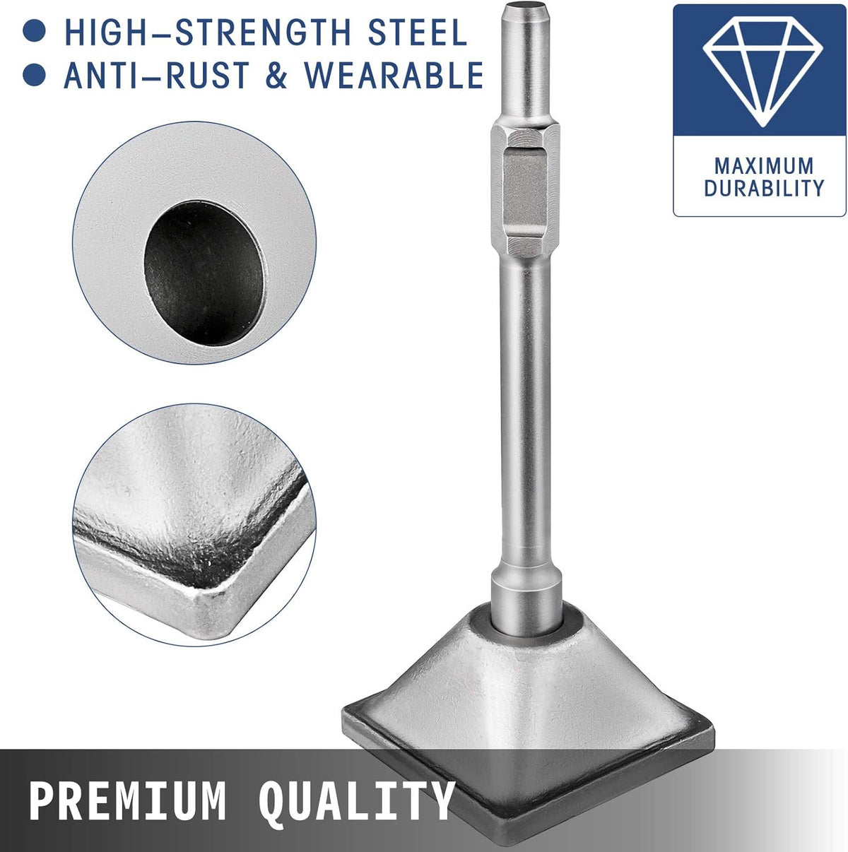 1-1/8" Tamper Shank Dirt Tamper 6x6" Compactor Plate with Electric Chisel Demolition Jackhammer Bits X6477