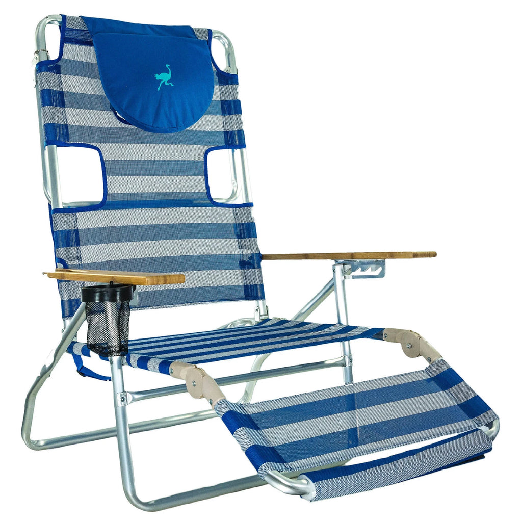 Striped Blue Reclining Beach Chair U17719