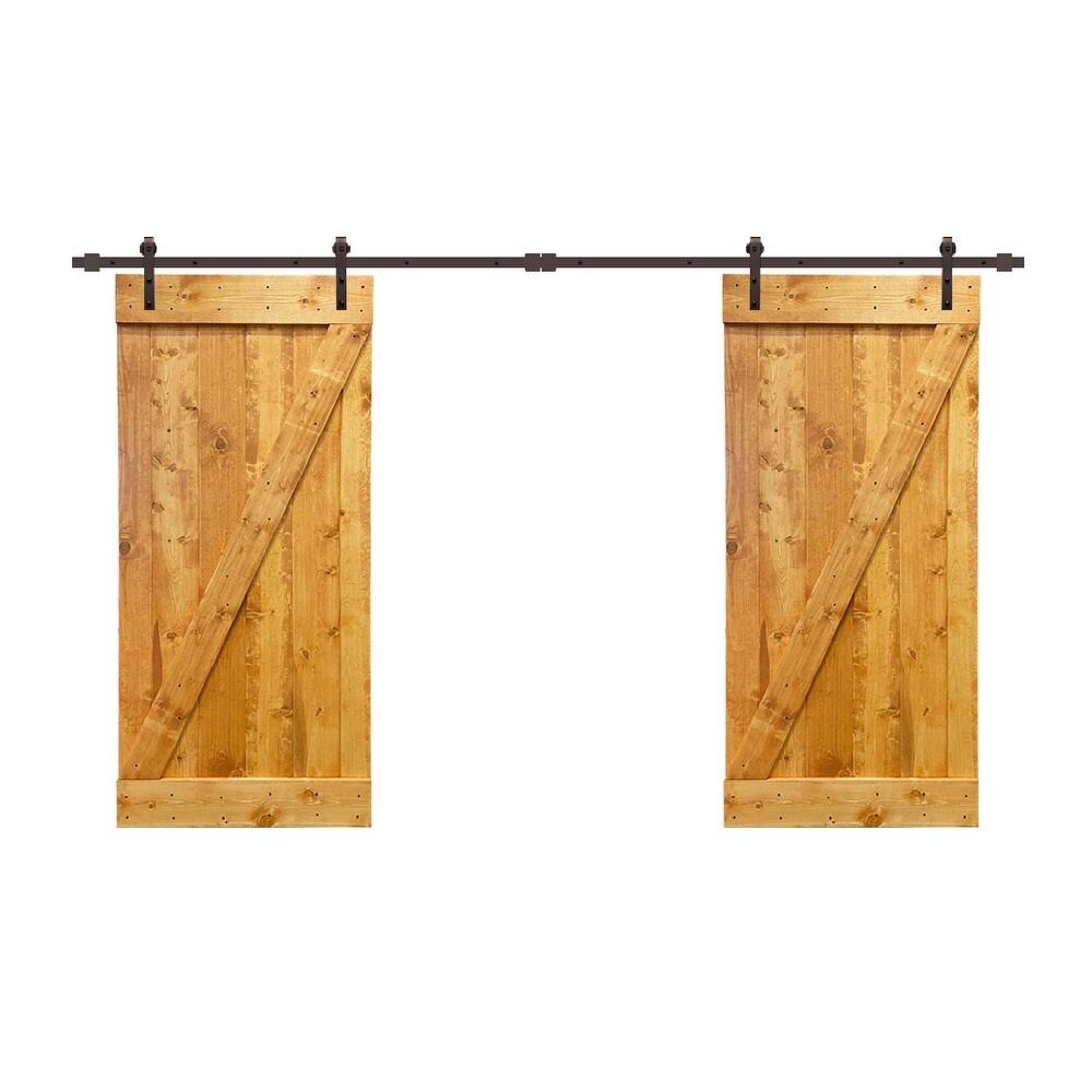 Charcoal Black Double Barn Door with Hardware Kit 48 x 84 G55107