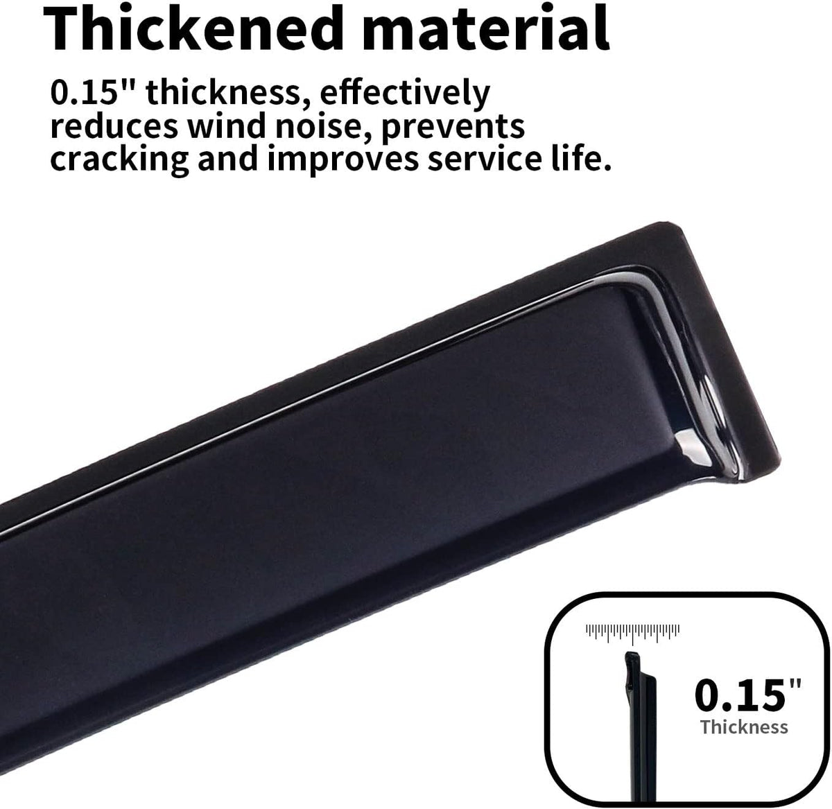 4-Piece Dark Smoke Side Window Deflectors for Dodge Ram 1500 Quad Cab T4576