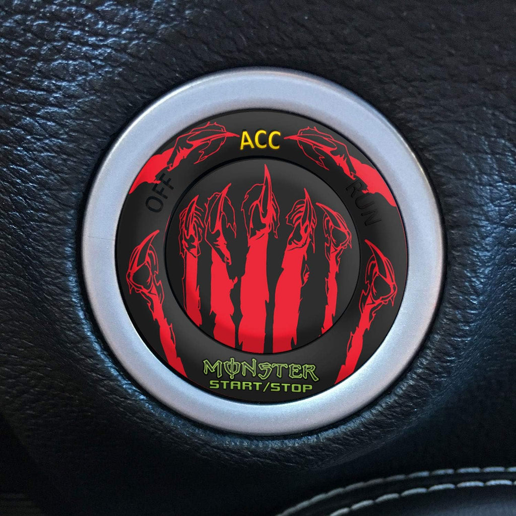 Engine Start Stop Button Overlay Ruby Red Sticker Emblem O601223