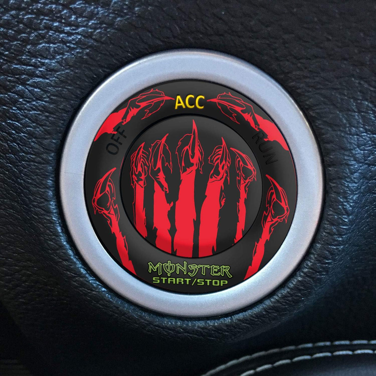 Engine Start Stop Button Overlay Ruby Red Sticker Emblem O601223