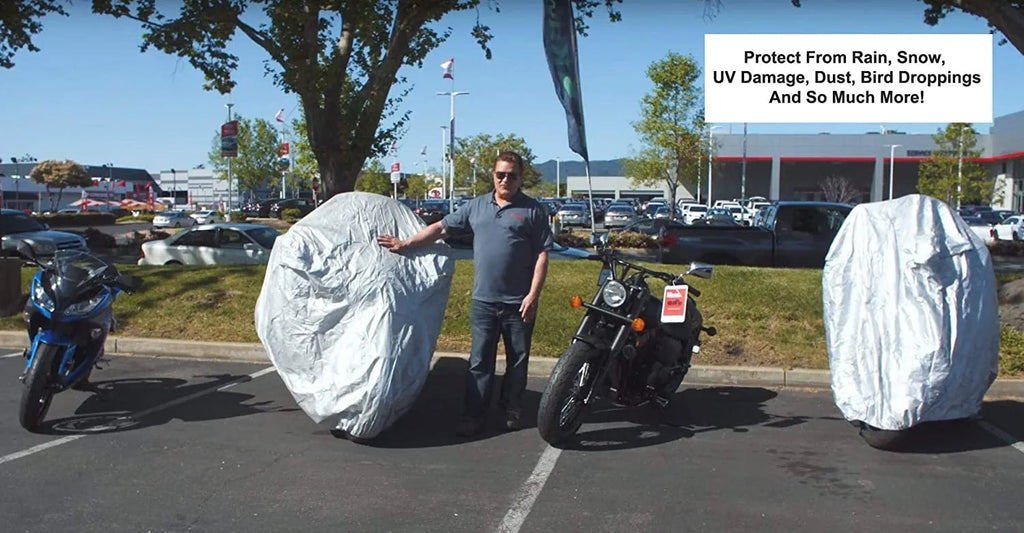 Motorcycle Cover with Reinforced Securing Straps and Storage Bag S9905