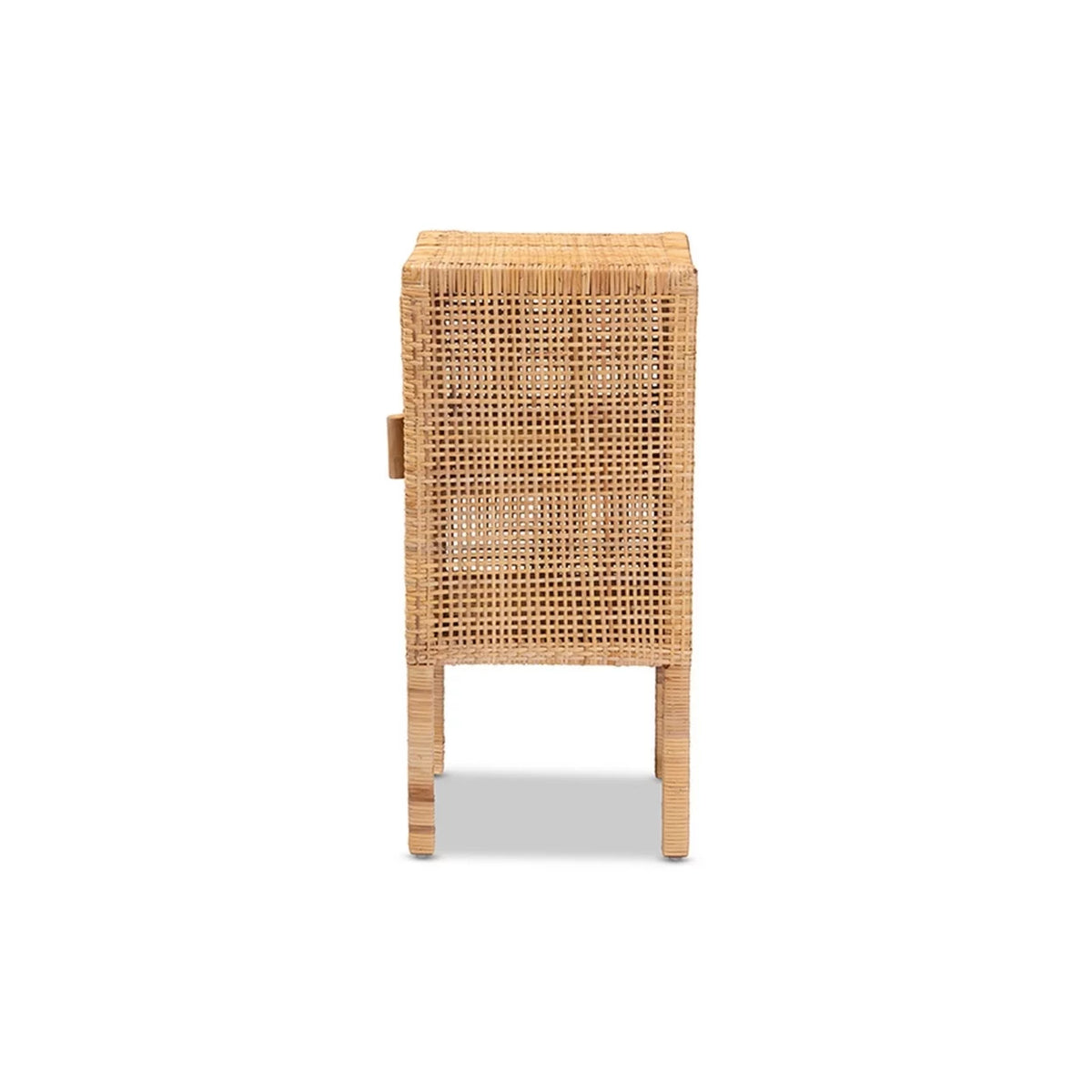 Natural Brown Rattan 1-Door Nightstand B13615