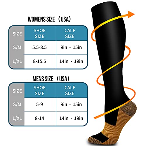 6 Pack Copper Compression Socks I523