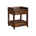 Brown 2 Drawers Wooden Printer Stand with Casters F235