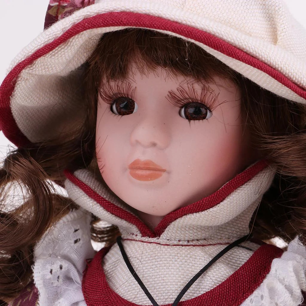 Porcelain Doll with Display Stand, Pack of 2pcs U983