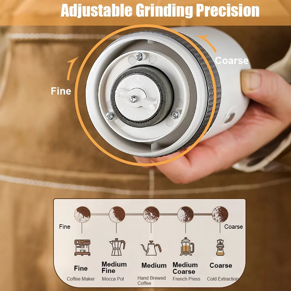 Portable Electric Burr Coffee Grinder 13W 200ml USB Rechargeable Adjustable Z137875
