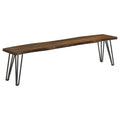 Live-edge Dining Bench with Hairpin Legs E324043