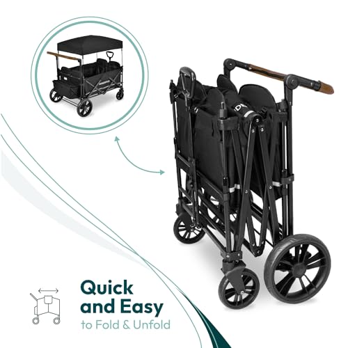 Navy 4 Seater Collapsible Wagon Stroller with 5-Point Harnesses F84891