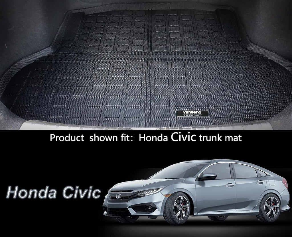 Black All-Weather Car Floor Mats & Cargo Trunk Liners Set R728143