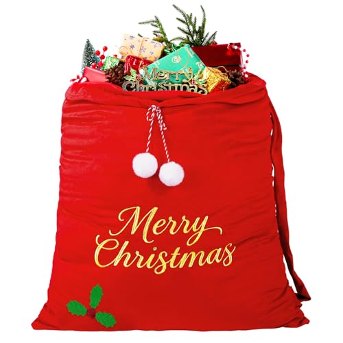 Large Velvet Christmas Santa Bags with Drawstring G8999