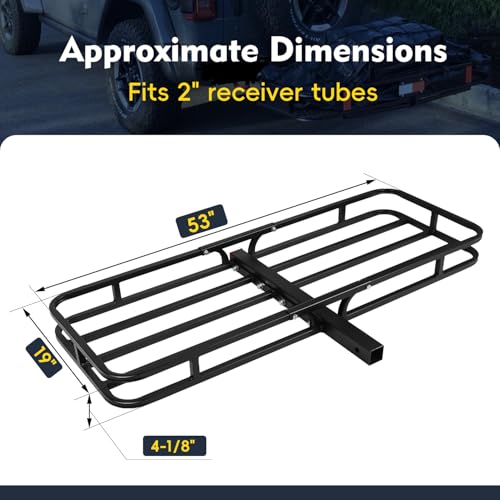 53" x 19" x 5" 500 Lbs Hitch Cargo Carrier with Net E66362