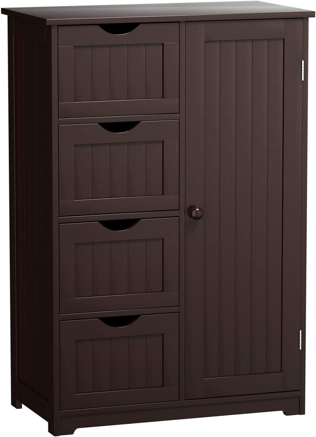 White 1 Door 4 Drawer Wooden Bathroom Floor Cabinet C119