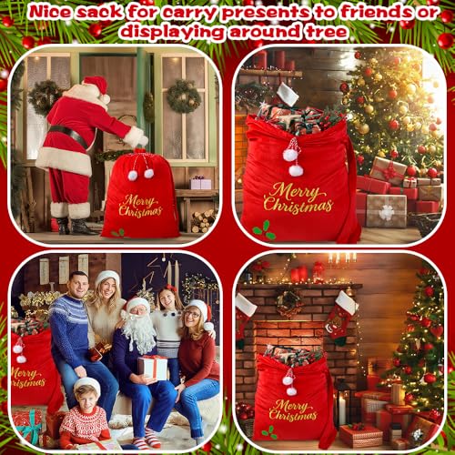 Large Velvet Christmas Santa Bags with Drawstring G8999