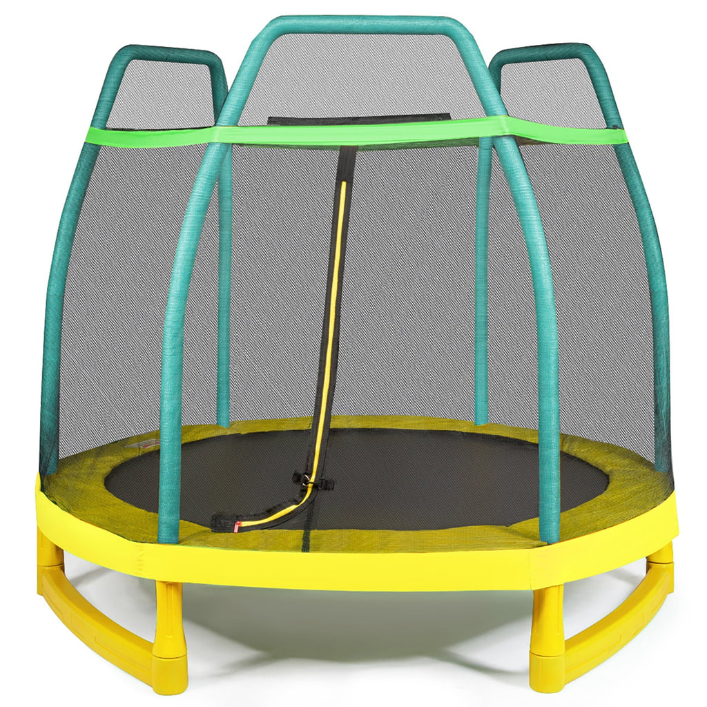 7FT Kids Trampoline with Safety Enclosure Net I36074