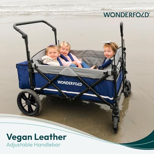 Navy 4 Seater Collapsible Wagon Stroller with 5-Point Harnesses F84891