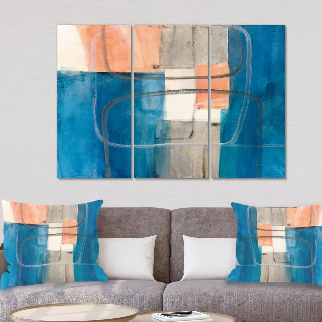 Blue 3 Panels Canvas Artwork Print S585