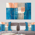 Blue 3 Panels Canvas Artwork Print S585