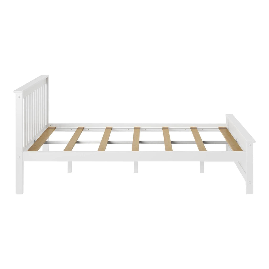 Queen Bed Frame with Slatted Headboard Solid Wood Walnut X2499