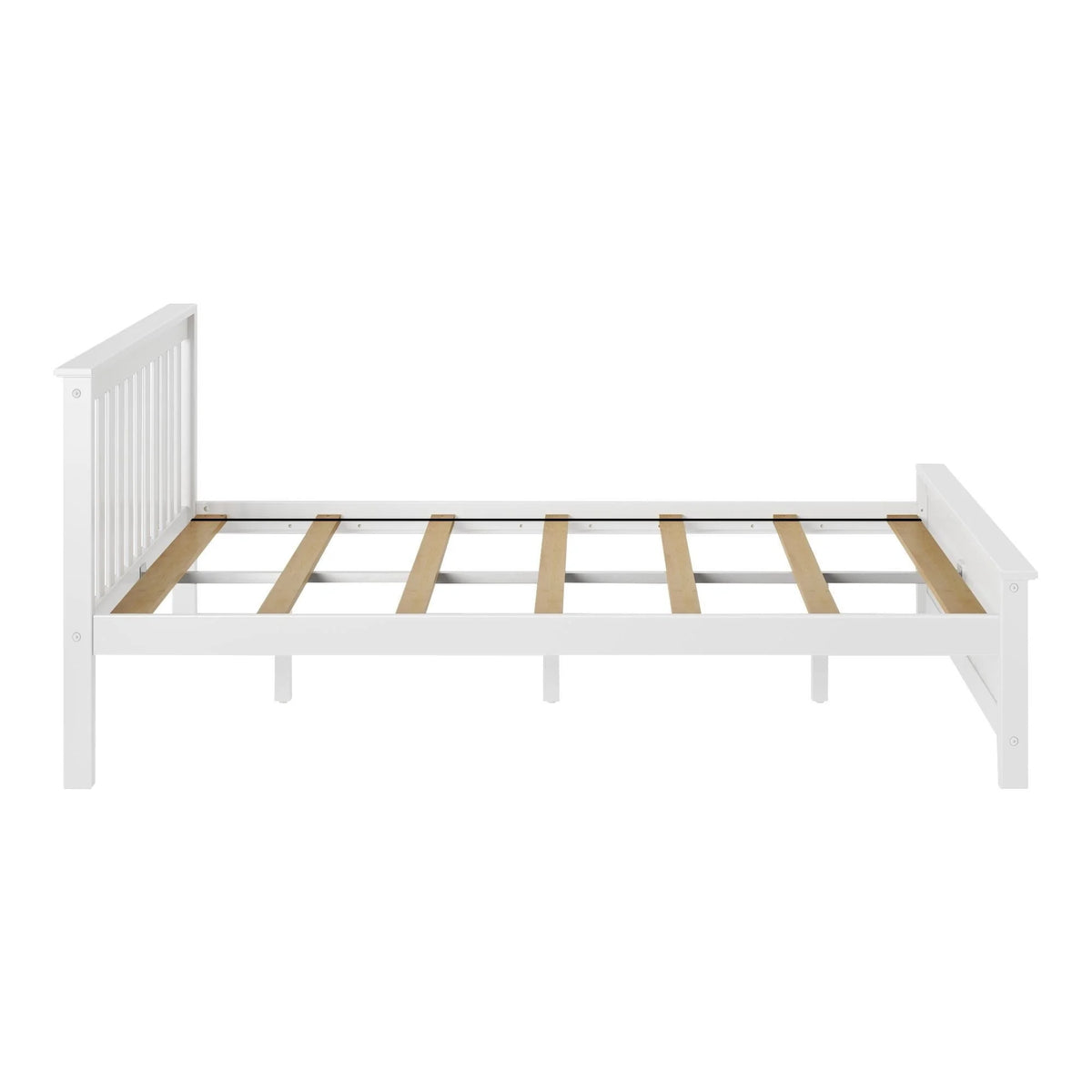 Queen Bed Frame with Slatted Headboard Solid Wood Walnut X2499