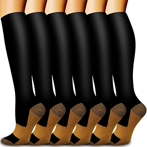 6 Pack Copper Compression Socks I523