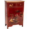 Red Lacquer Half-Round Cabinet M118