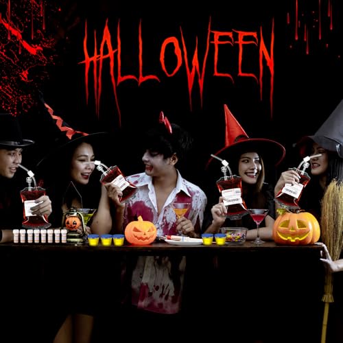 84 Pcs Halloween Party Supplies Empty Pill Bottle Blood Bag Specimen Cup Urine Sample Jar 20 ml Plastic Syringe with Sticky Label E1270