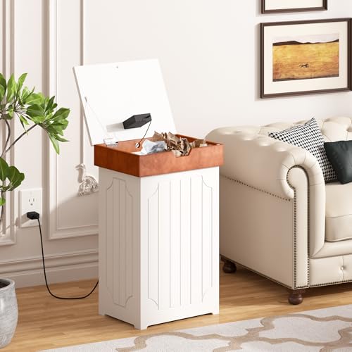 Black 13 Gallon Wooden Trash Can Cabinet M6509