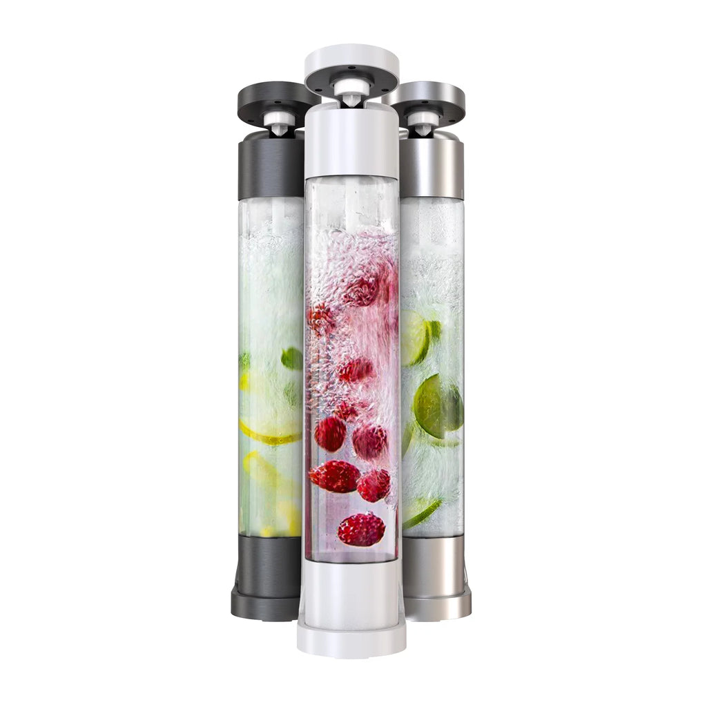 Home Soda Maker with 2 CO2 Cylinders and 3 Bottles Silver X3471