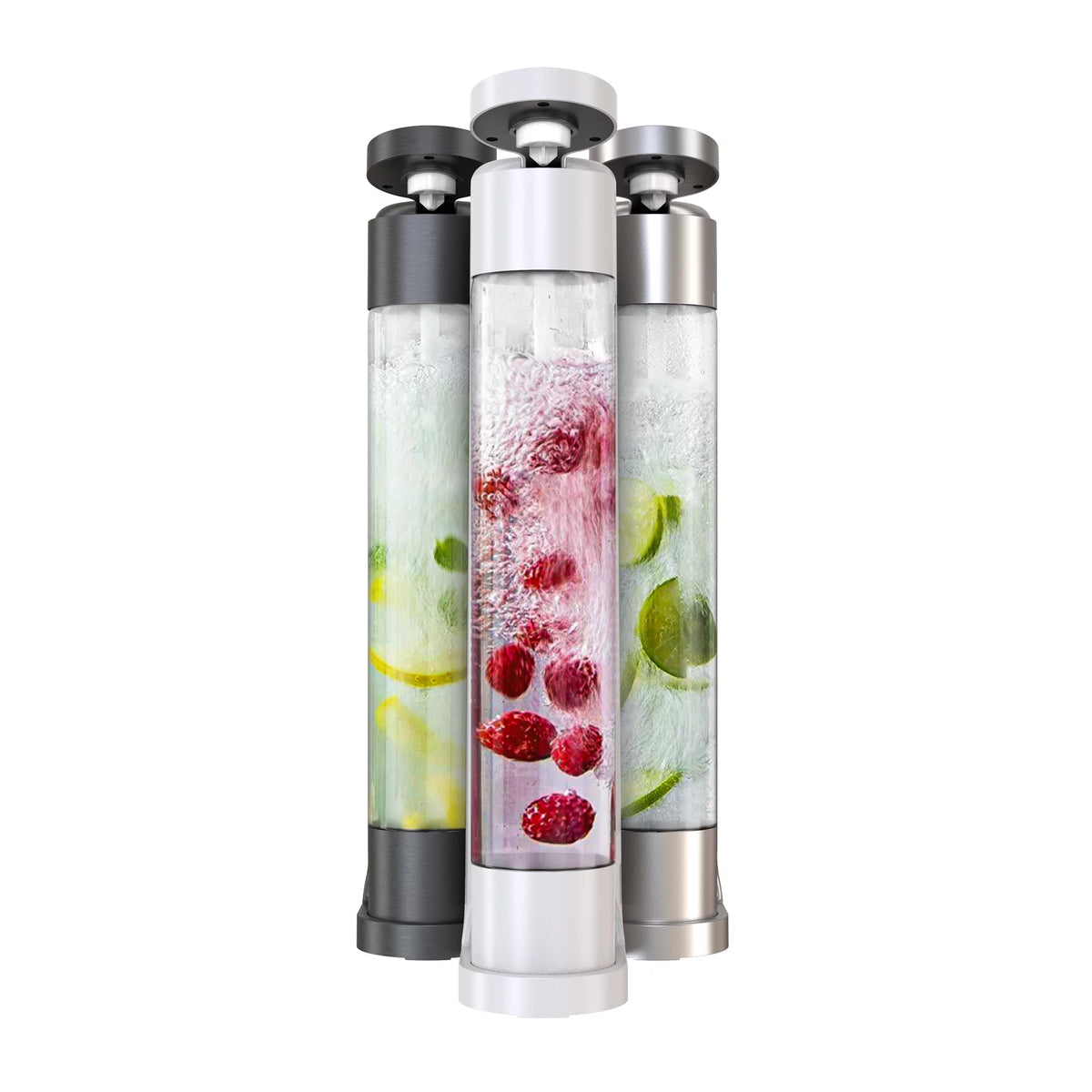 Home Soda Maker with 2 CO2 Cylinders and 3 Bottles Silver X3471