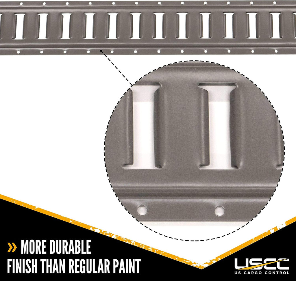 8 Foot Length 12 Gauge Steel Cargo E Track - 2 Pack M508