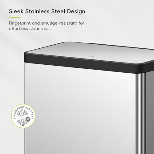 36L+24L Dual Stainless Steel Trash Can with Lid O540