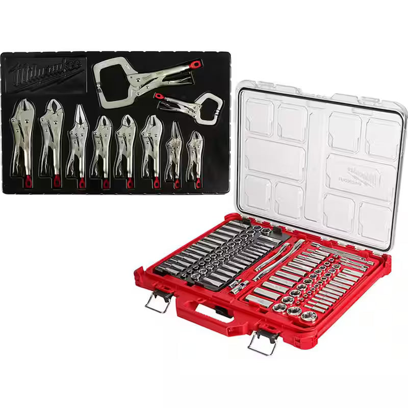 3/8 in. and 1/4 in. Drive SAE/Metric Ratchet and Socket Mechanics Tool Set (116-Piece) X922915