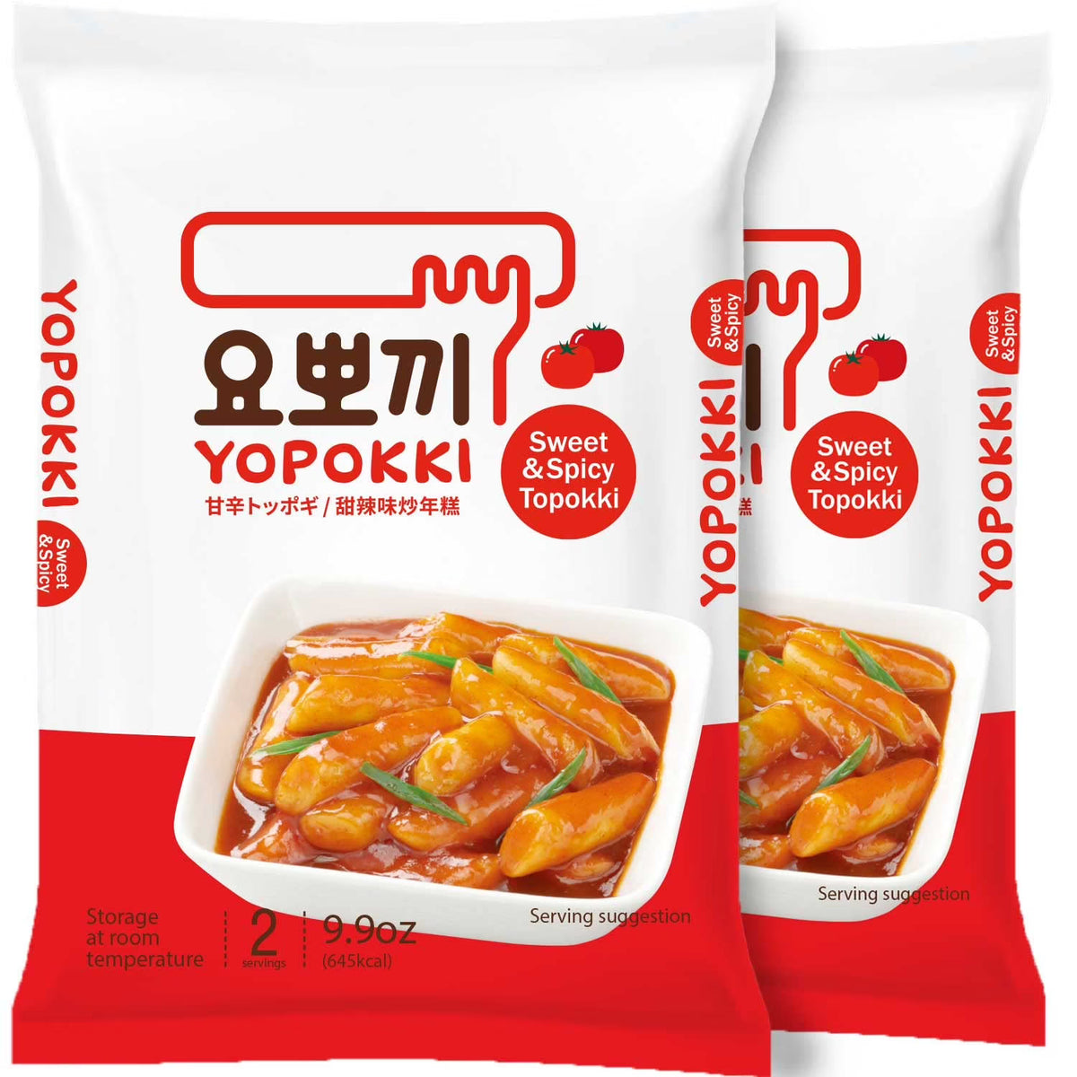 Instant Tteokbokki Pack of 2 Sweet Mild Spicy Rice Cake S23230