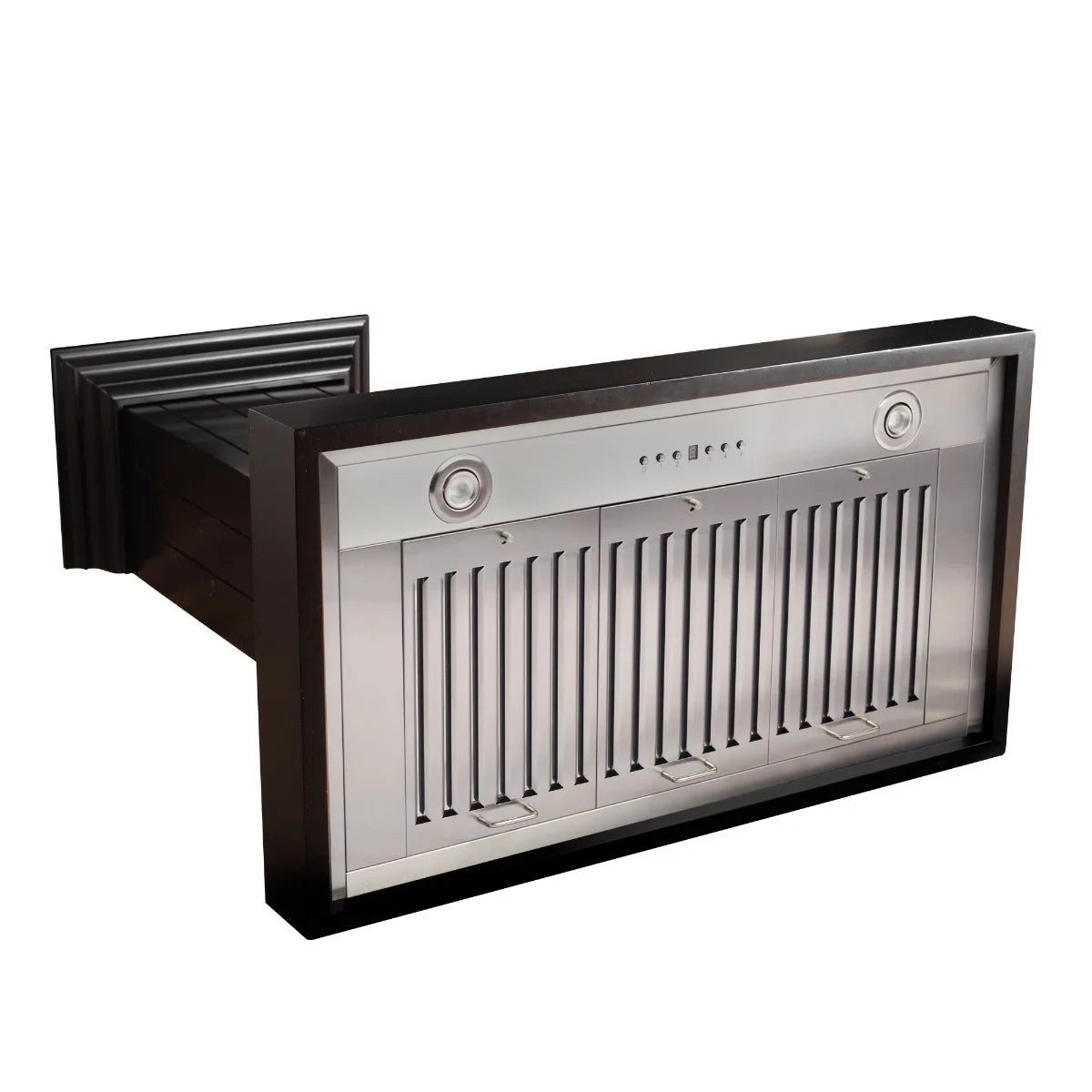 30 in. Black Wooden Wall Mount Range Hood D7588
