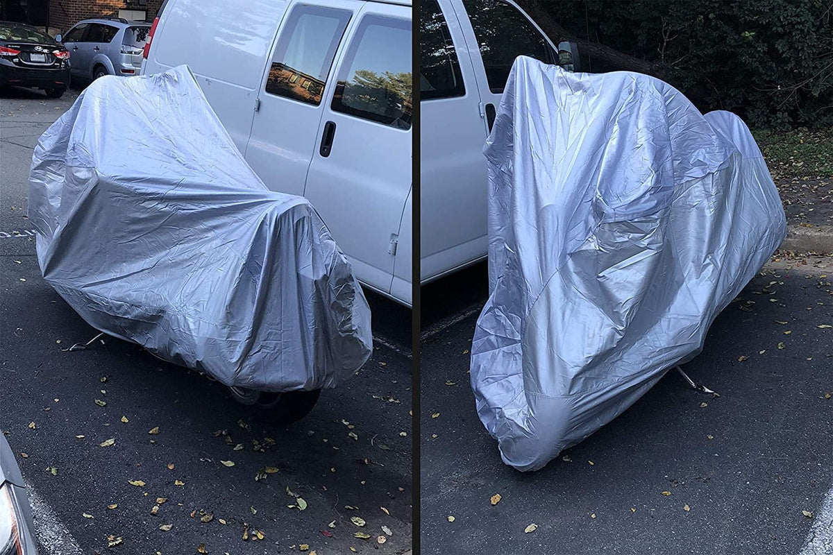 Motorcycle Cover with Reinforced Securing Straps and Storage Bag S9905