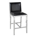 Faux Leather Counter Stool in Black L1932