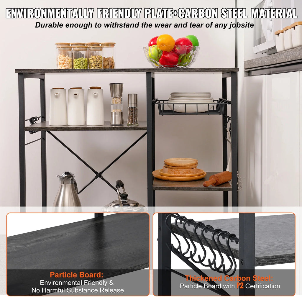 5-Tier Kitchen Bakers Rack with Cabinet X145