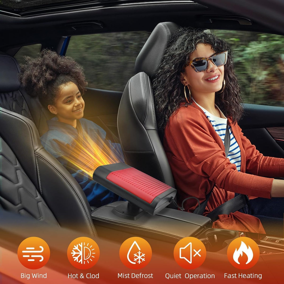 12V 150W Portable Car Heater Defroster with 360-Degree Suction Holder B833
