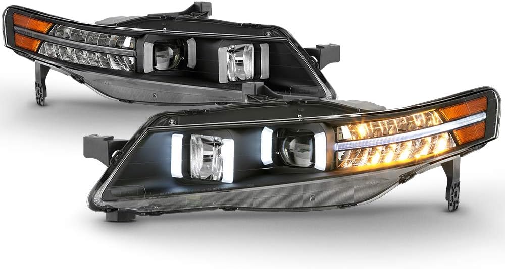 LED Signal DRL Tube Projector Headlights Headlamps Driver & Passenger Side S665