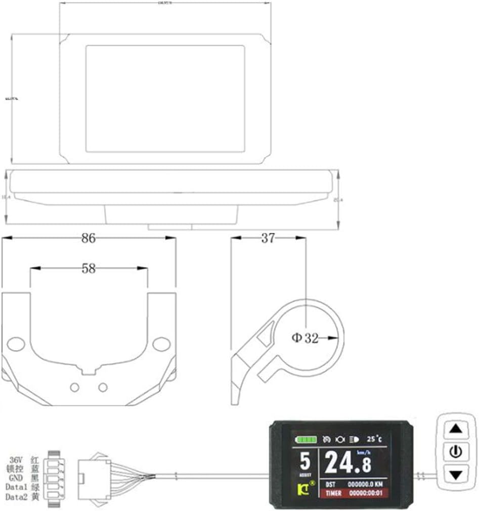 24V 36V 48V LCD8H Electric Bicycle Controller Y827302