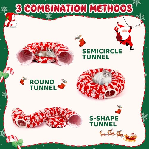 Cat Tunnel Bed Christmas Tree Skirt for Indoor Cats X26786