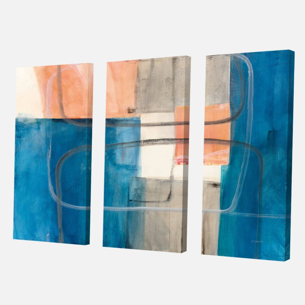 Blue 3 Panels Canvas Artwork Print S585
