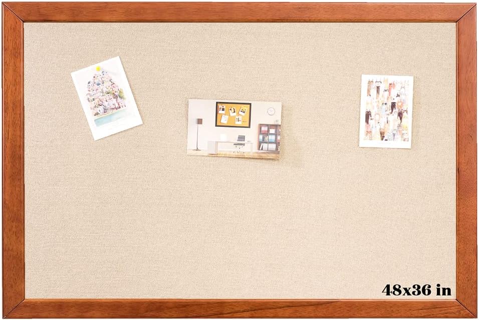 Wood Framed Canvas Bulletin Board 36x24'' H1011