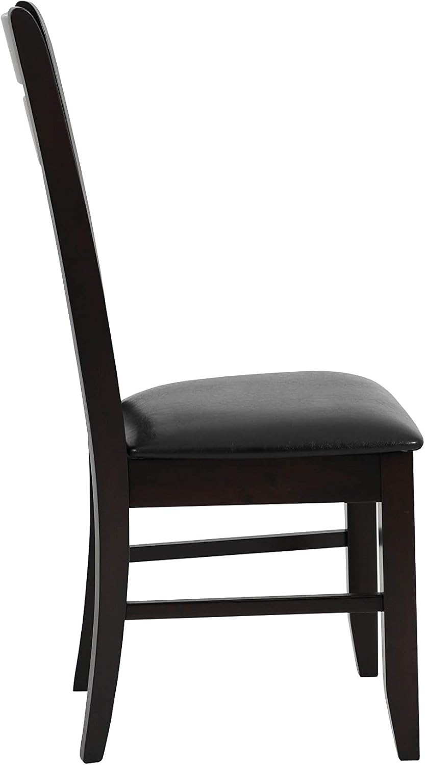 Slat Back Side Chairs Cappuccino and Black Set of 2 Z58394
