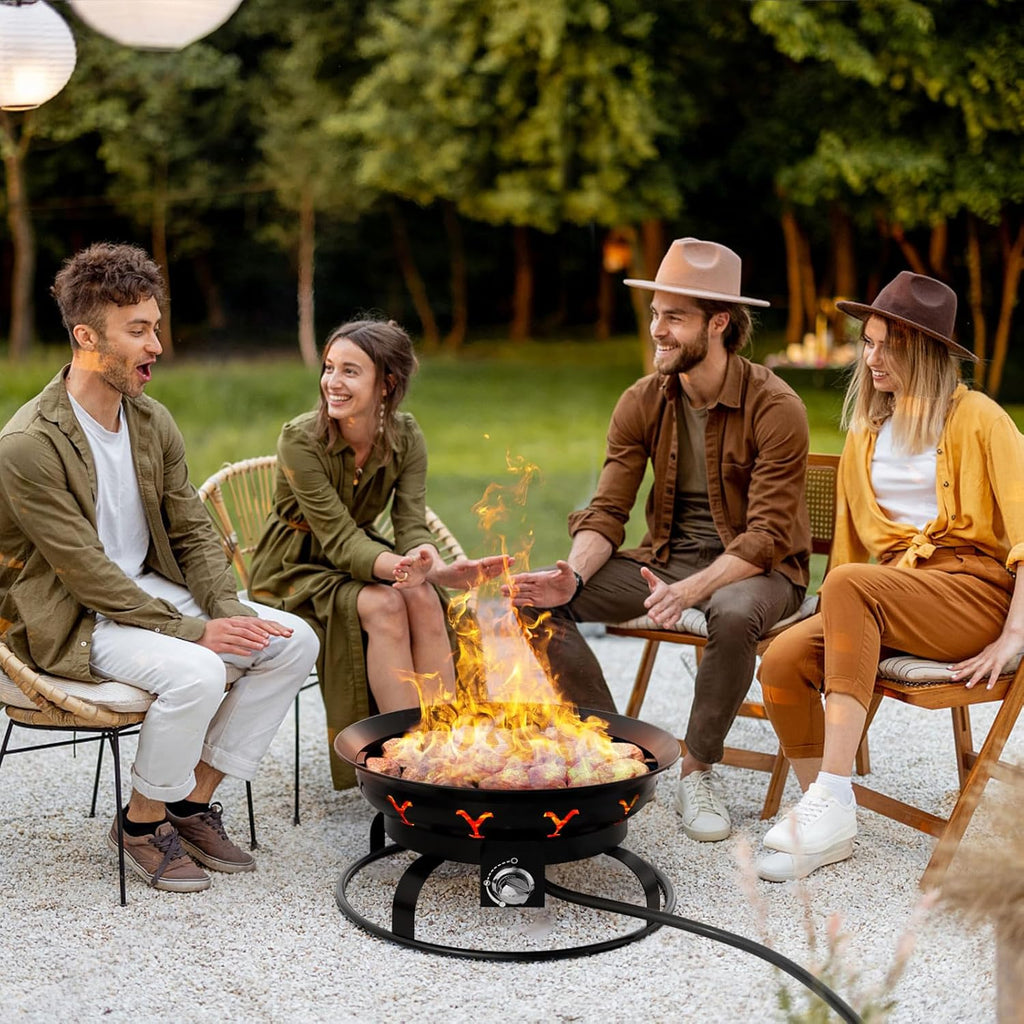 Portable Propane Fire Pit with Lid E976749