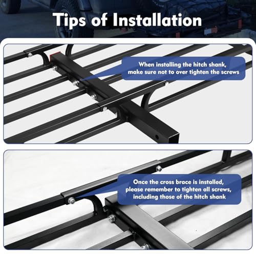 53" x 19" x 5" 500 Lbs Hitch Cargo Carrier with Net E66362